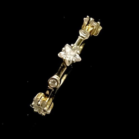 Isabella M 14KGP over 925 Sterling Silver CZ Stars Ring - Picture 2 of 5